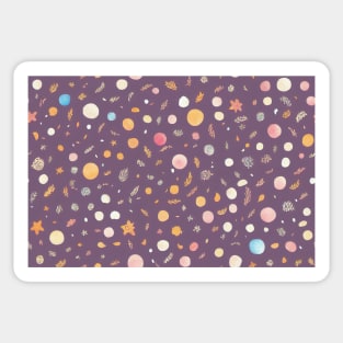 Lovely hand drawn space seamless pattern with planets and stars, cute background Sticker